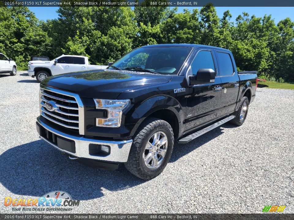 2016 Ford F150 XLT SuperCrew 4x4 Shadow Black / Medium Light Camel Photo #1