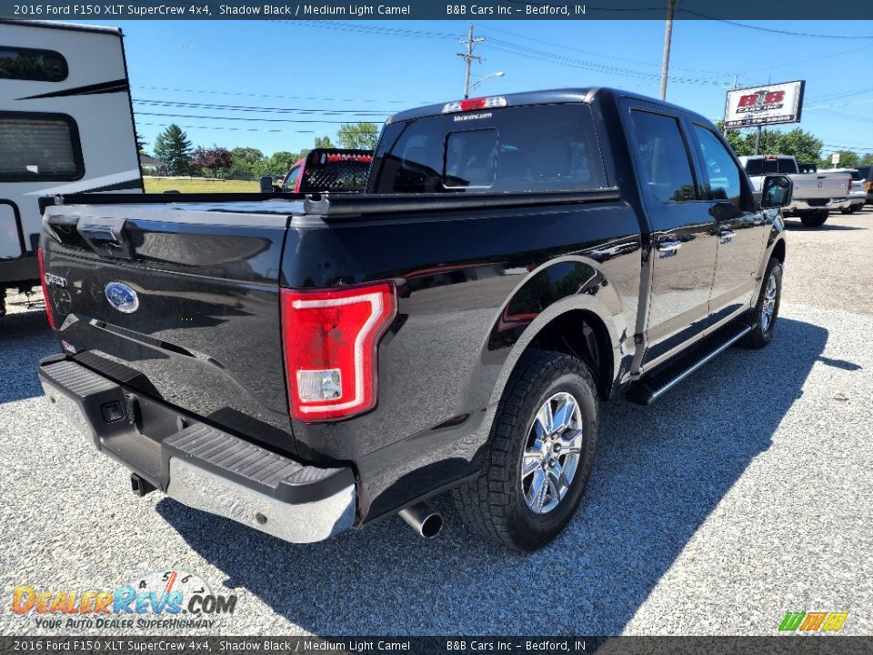 2016 Ford F150 XLT SuperCrew 4x4 Shadow Black / Medium Light Camel Photo #5