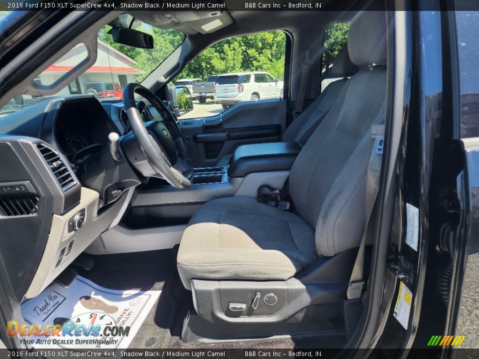2016 Ford F150 XLT SuperCrew 4x4 Shadow Black / Medium Light Camel Photo #13
