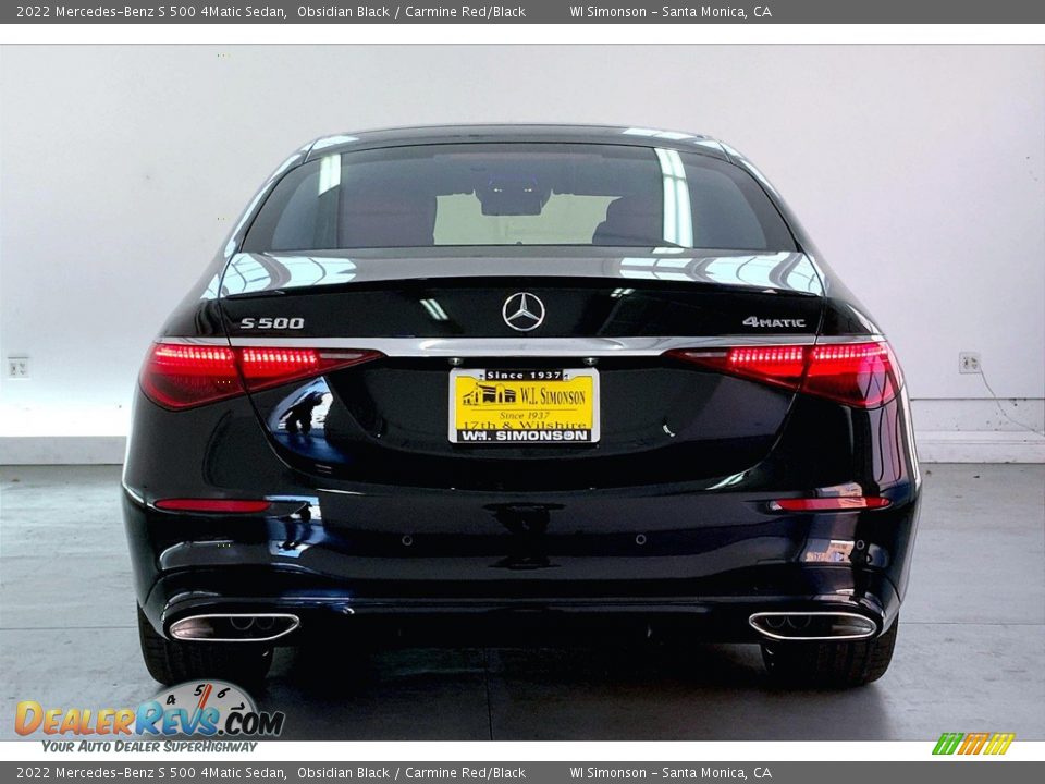 2022 Mercedes-Benz S 500 4Matic Sedan Obsidian Black / Carmine Red/Black Photo #3