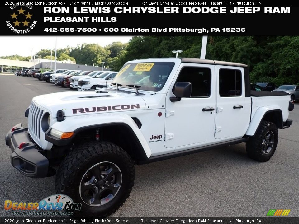 2020 Jeep Gladiator Rubicon 4x4 Bright White / Black/Dark Saddle Photo #1