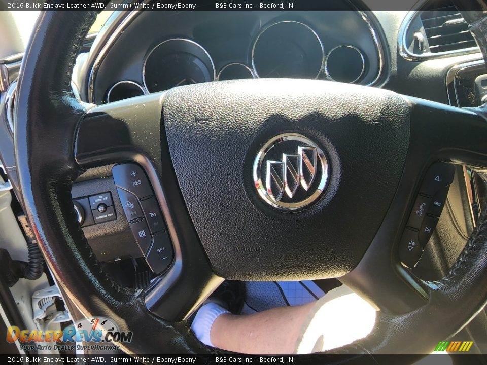 2016 Buick Enclave Leather AWD Summit White / Ebony/Ebony Photo #10