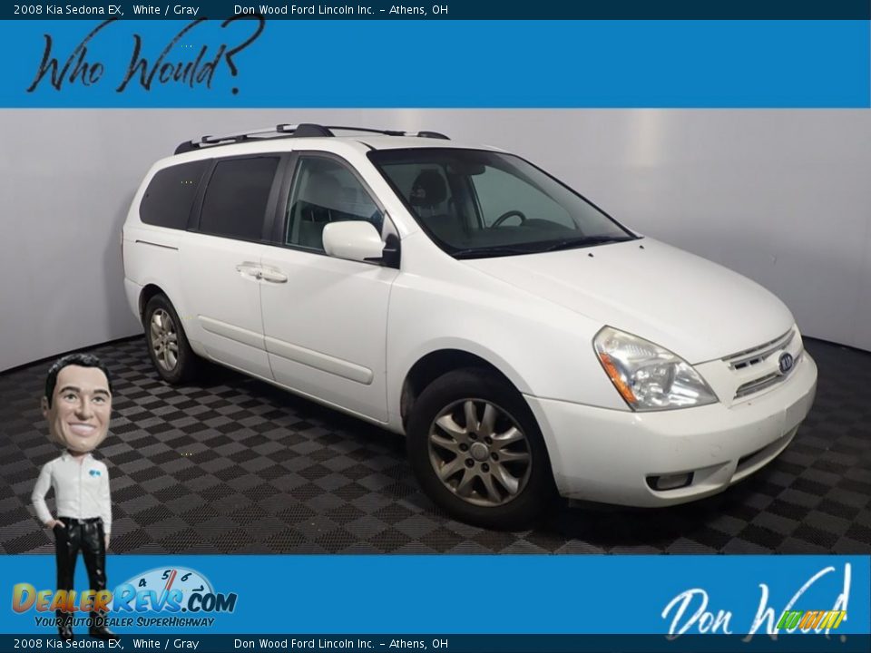 2008 Kia Sedona EX White / Gray Photo #1