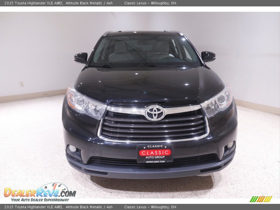 2015 Toyota Highlander XLE AWD Attitude Black Metallic / Ash Photo #2