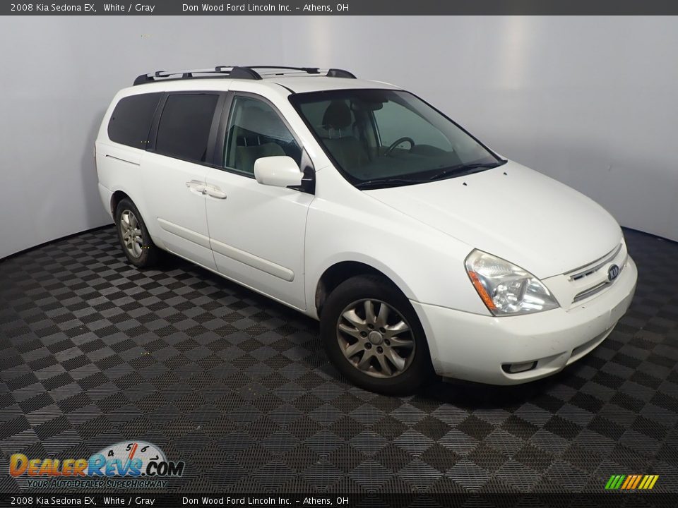 2008 Kia Sedona EX White / Gray Photo #2