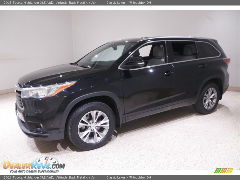 2015 Toyota Highlander XLE AWD Attitude Black Metallic / Ash Photo #3