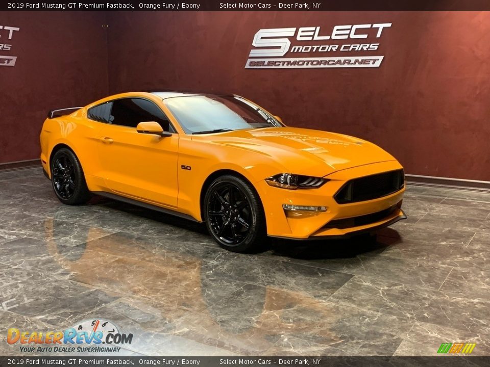2019 Ford Mustang GT Premium Fastback Orange Fury / Ebony Photo #3