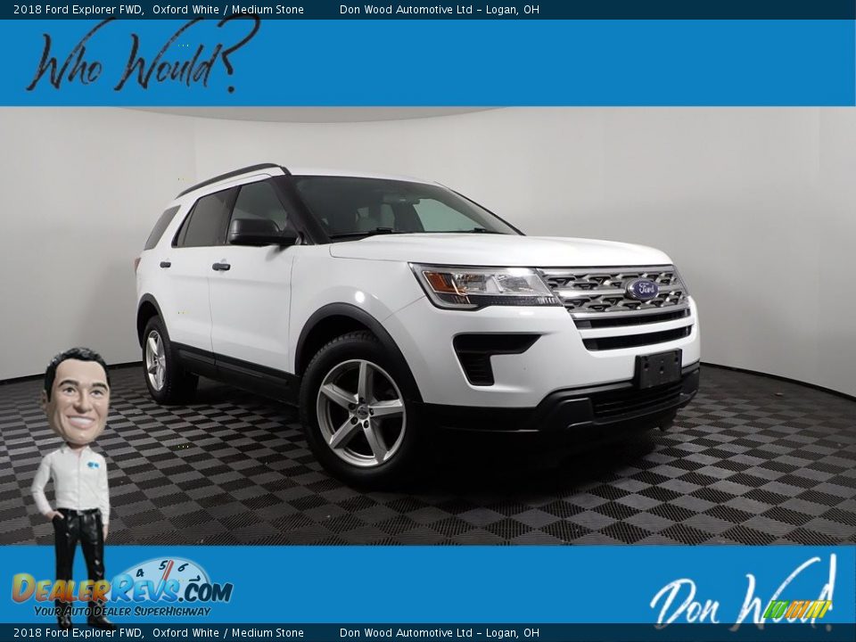 2018 Ford Explorer FWD Oxford White / Medium Stone Photo #1
