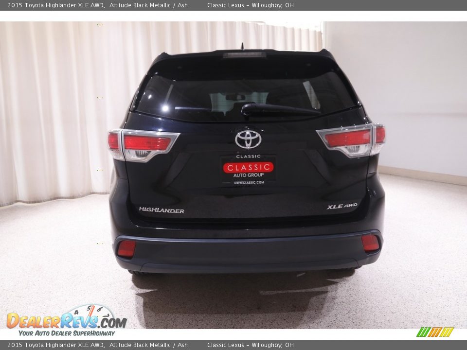 2015 Toyota Highlander XLE AWD Attitude Black Metallic / Ash Photo #19