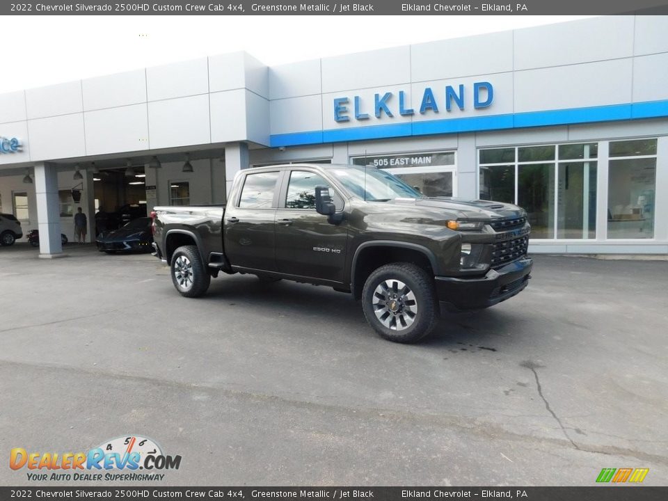 2022 Chevrolet Silverado 2500HD Custom Crew Cab 4x4 Greenstone Metallic / Jet Black Photo #1