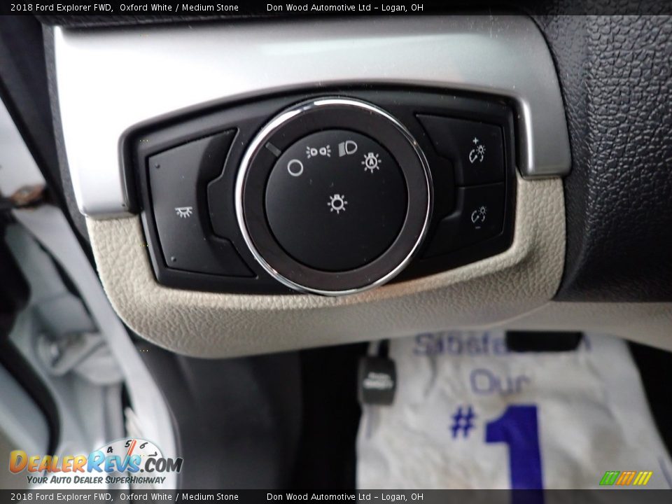 2018 Ford Explorer FWD Oxford White / Medium Stone Photo #14