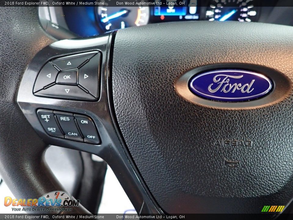 2018 Ford Explorer FWD Oxford White / Medium Stone Photo #15