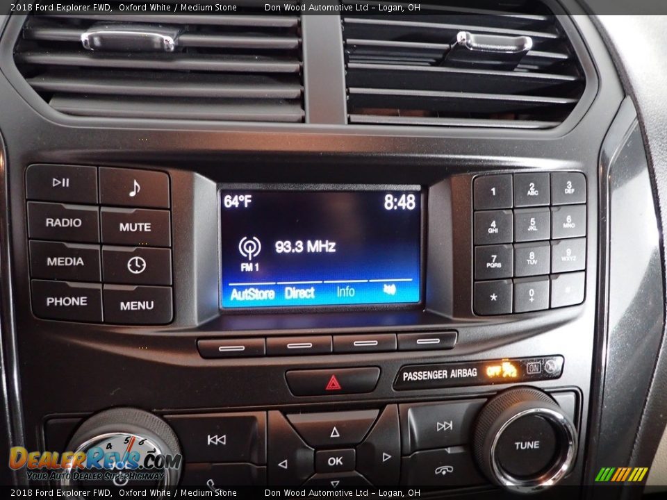 2018 Ford Explorer FWD Oxford White / Medium Stone Photo #18