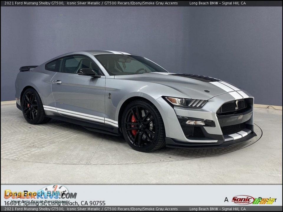 2021 Ford Mustang Shelby GT500 Iconic Silver Metallic / GT500 Recaro/Ebony/Smoke Gray Accents Photo #1