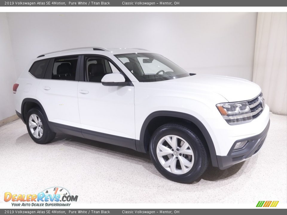 2019 Volkswagen Atlas SE 4Motion Pure White / Titan Black Photo #1