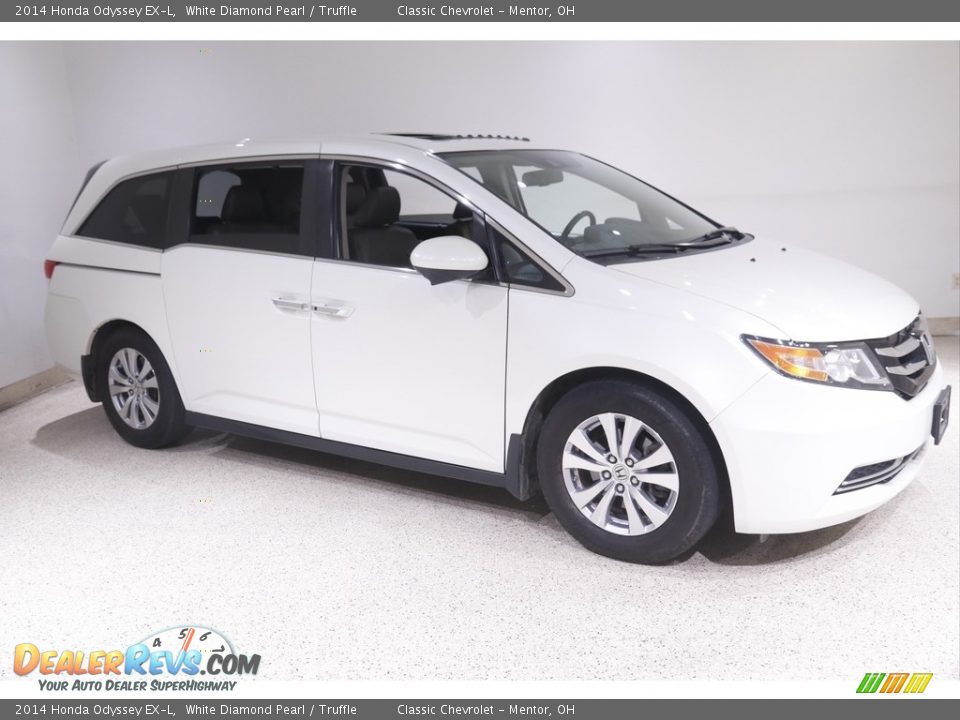 2014 Honda Odyssey EX-L White Diamond Pearl / Truffle Photo #1