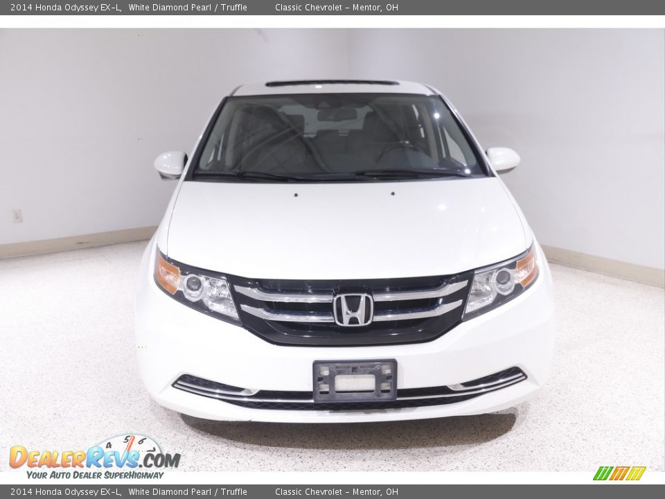 2014 Honda Odyssey EX-L White Diamond Pearl / Truffle Photo #2