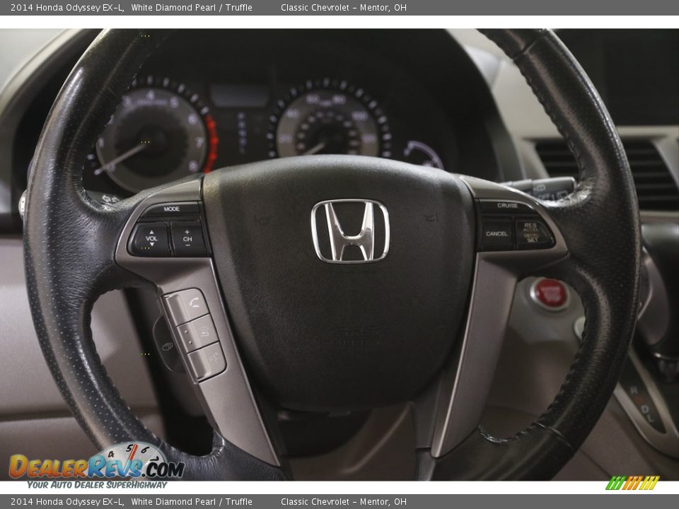 2014 Honda Odyssey EX-L White Diamond Pearl / Truffle Photo #7