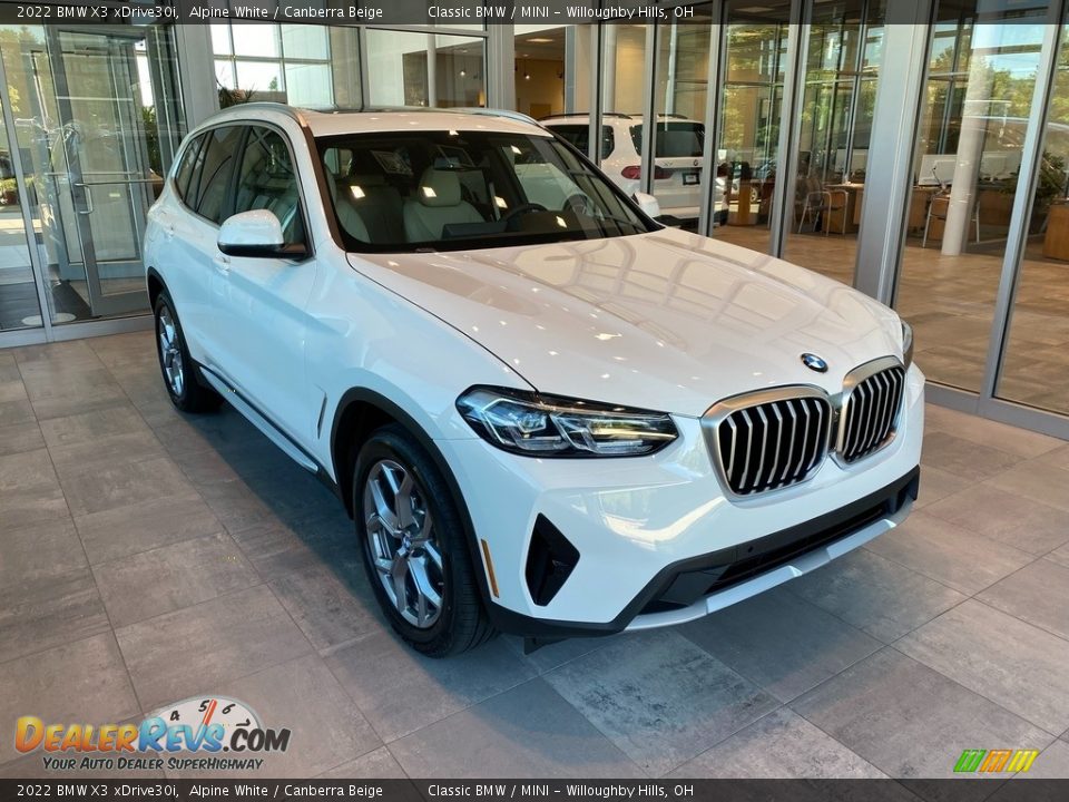 2022 BMW X3 xDrive30i Alpine White / Canberra Beige Photo #1