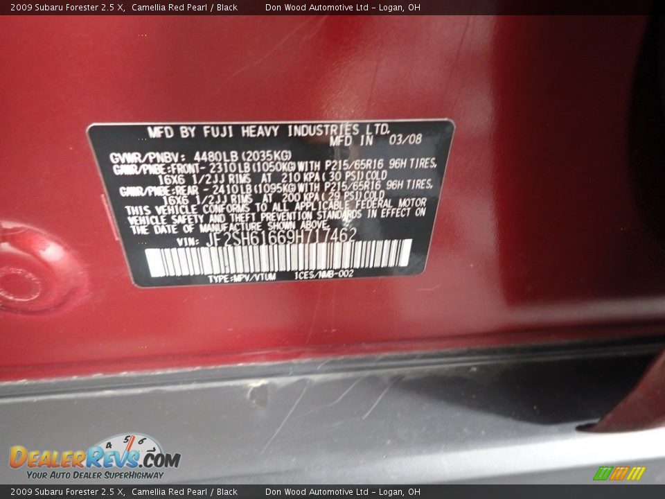 2009 Subaru Forester 2.5 X Camellia Red Pearl / Black Photo #29