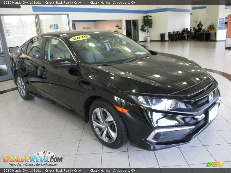2019 Honda Civic LX Sedan Crystal Black Pearl / Gray Photo #3