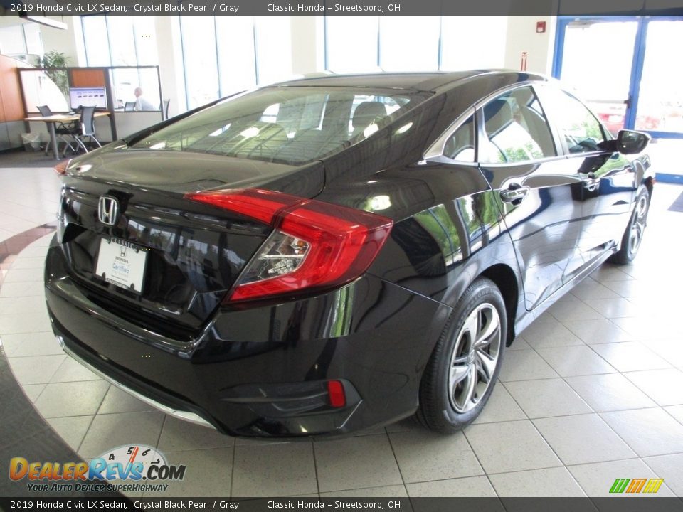 2019 Honda Civic LX Sedan Crystal Black Pearl / Gray Photo #7