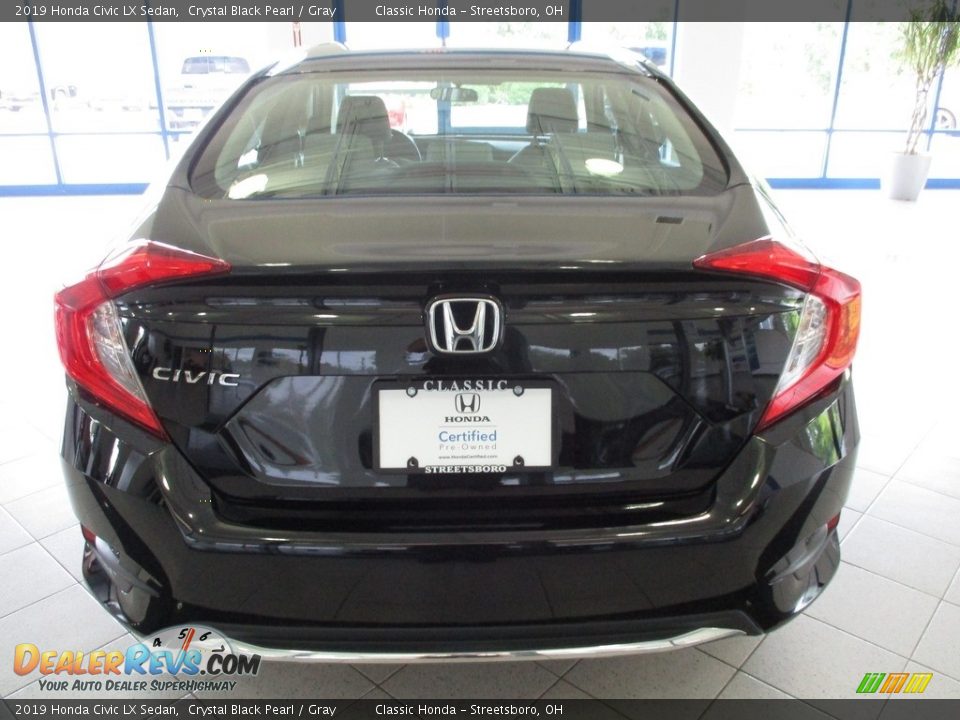 2019 Honda Civic LX Sedan Crystal Black Pearl / Gray Photo #8