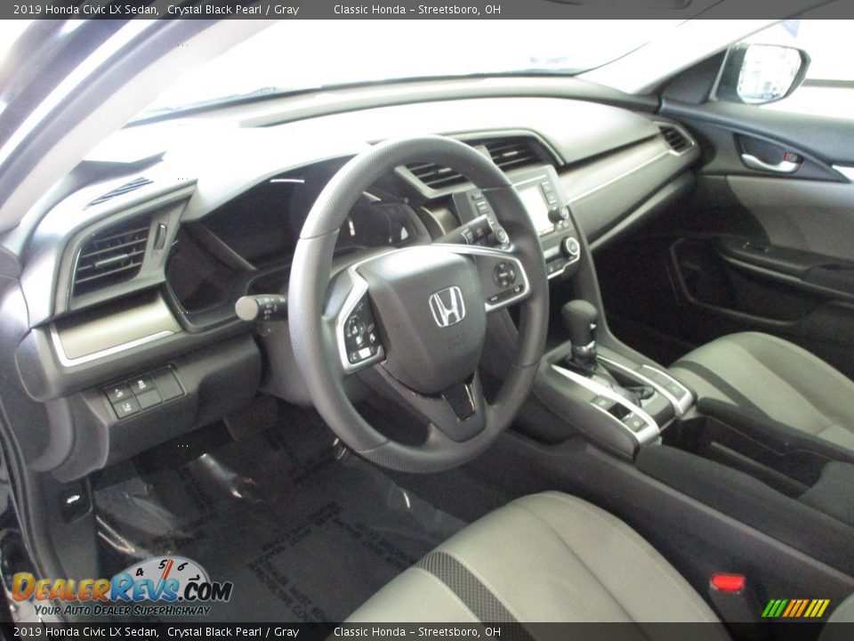 2019 Honda Civic LX Sedan Crystal Black Pearl / Gray Photo #26