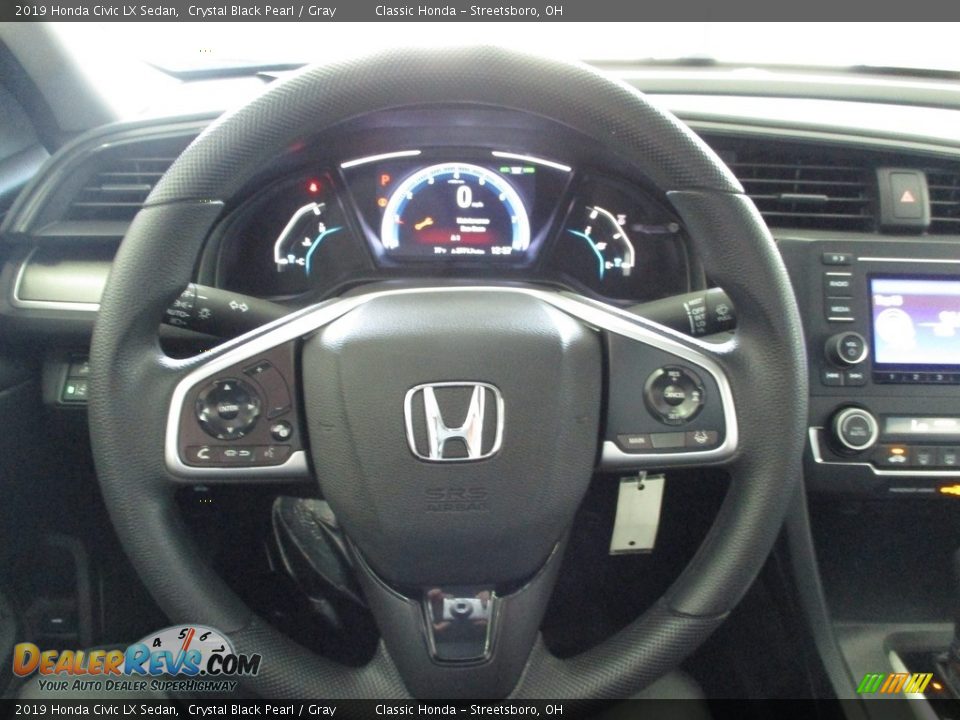 2019 Honda Civic LX Sedan Crystal Black Pearl / Gray Photo #29