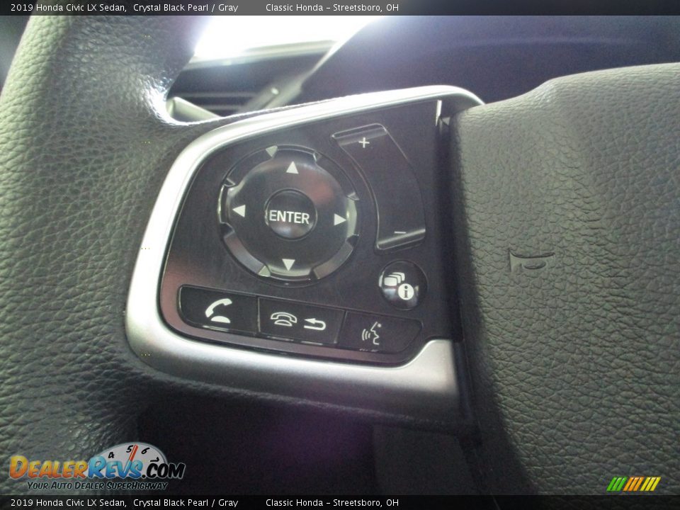 2019 Honda Civic LX Sedan Crystal Black Pearl / Gray Photo #30