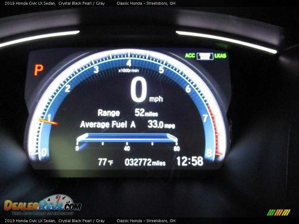 2019 Honda Civic LX Sedan Crystal Black Pearl / Gray Photo #32