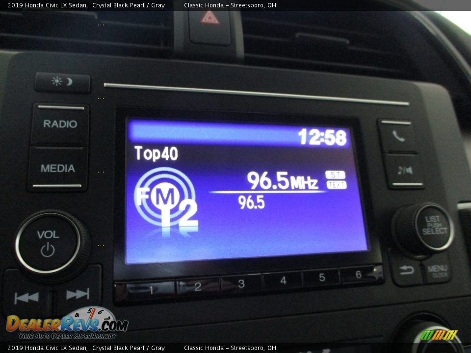 2019 Honda Civic LX Sedan Crystal Black Pearl / Gray Photo #35