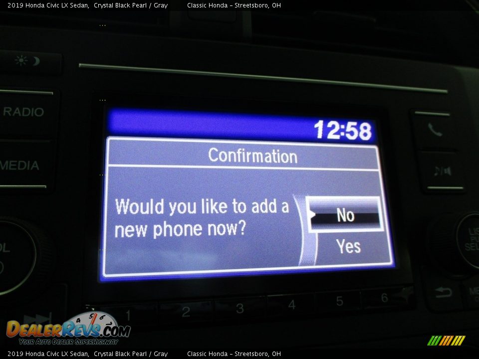 2019 Honda Civic LX Sedan Crystal Black Pearl / Gray Photo #36