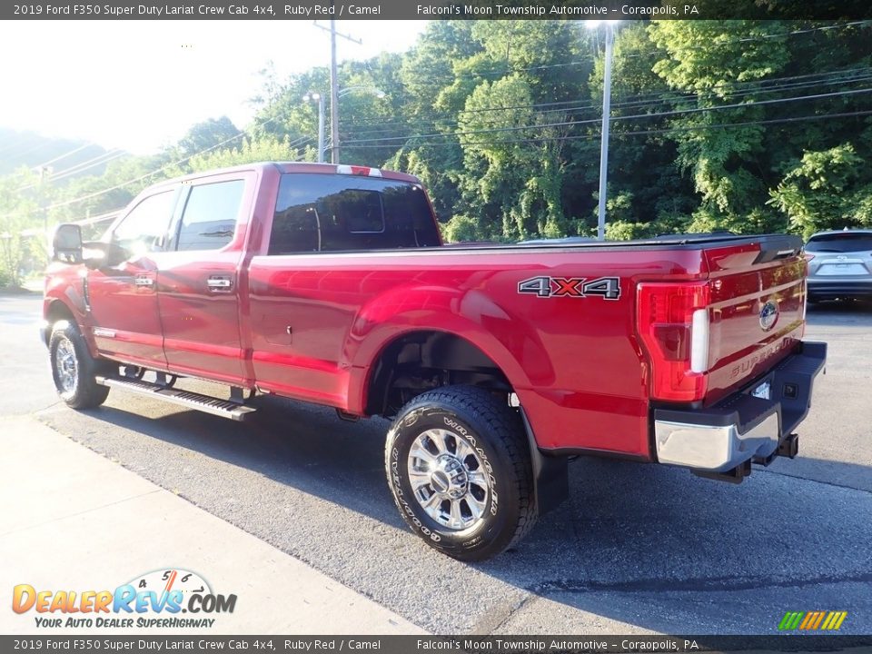 2019 Ford F350 Super Duty Lariat Crew Cab 4x4 Ruby Red / Camel Photo #4