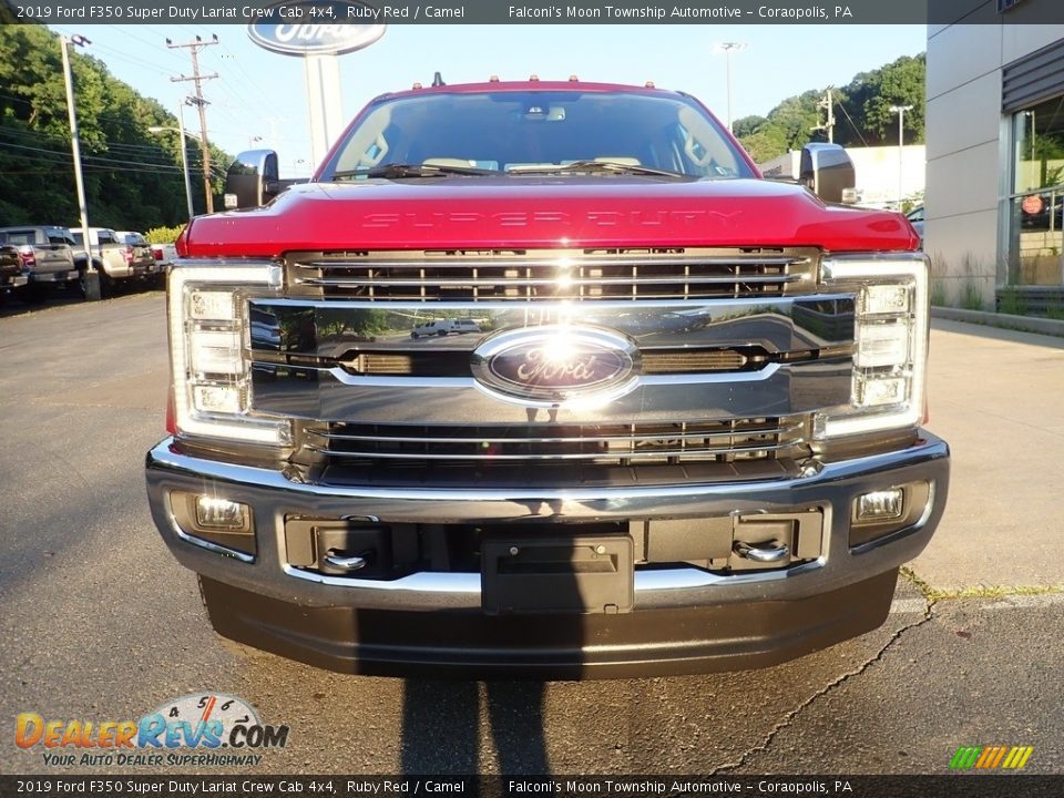 2019 Ford F350 Super Duty Lariat Crew Cab 4x4 Ruby Red / Camel Photo #7