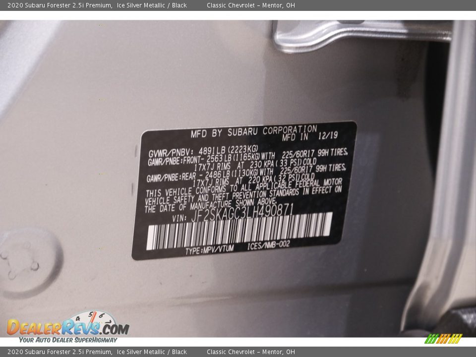 2020 Subaru Forester 2.5i Premium Ice Silver Metallic / Black Photo #22
