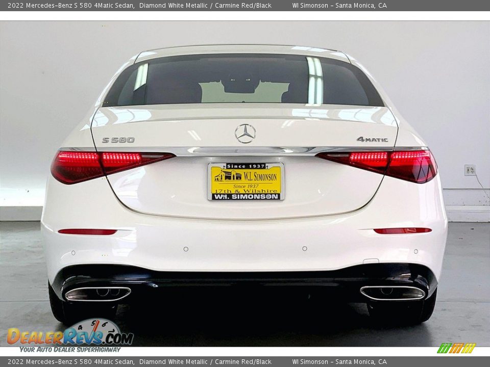 2022 Mercedes-Benz S 580 4Matic Sedan Diamond White Metallic / Carmine Red/Black Photo #3