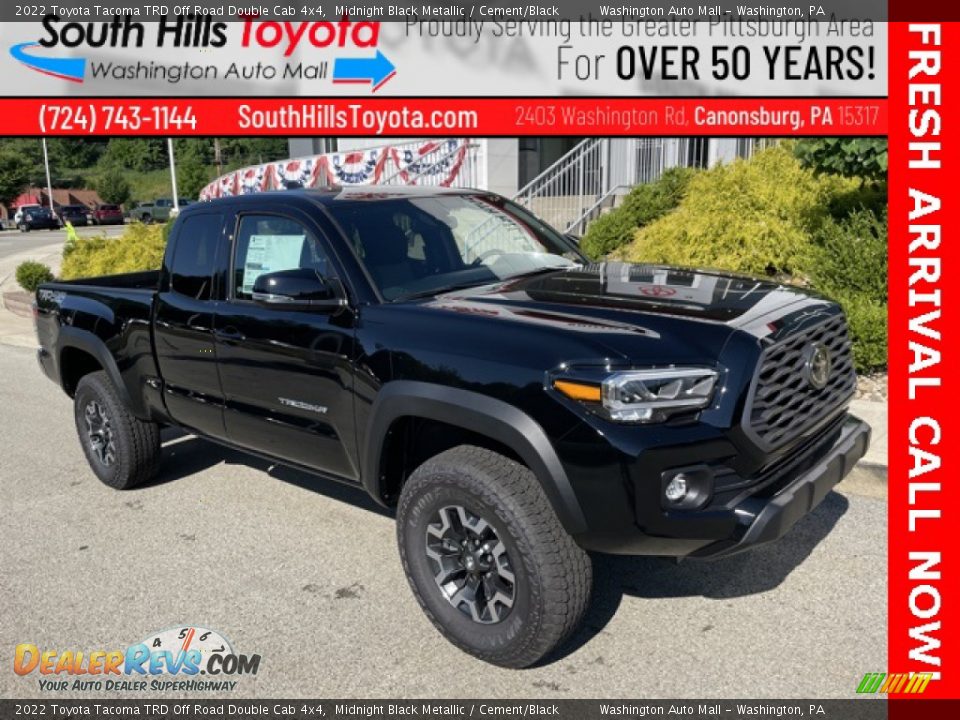 2022 Toyota Tacoma TRD Off Road Double Cab 4x4 Midnight Black Metallic / Cement/Black Photo #1