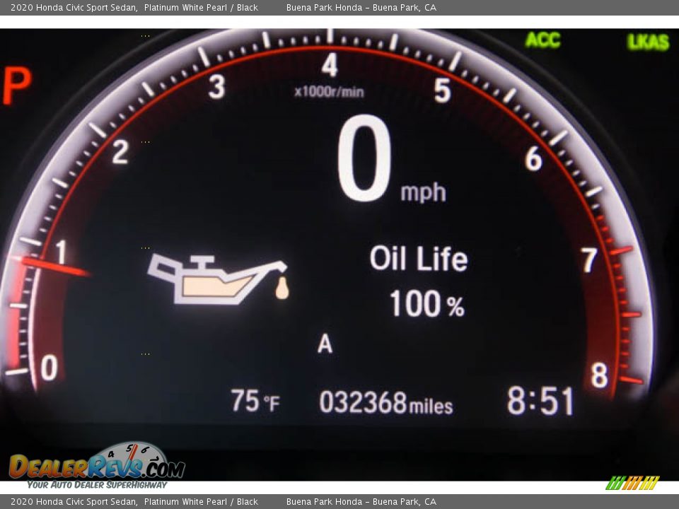 2020 Honda Civic Sport Sedan Platinum White Pearl / Black Photo #6