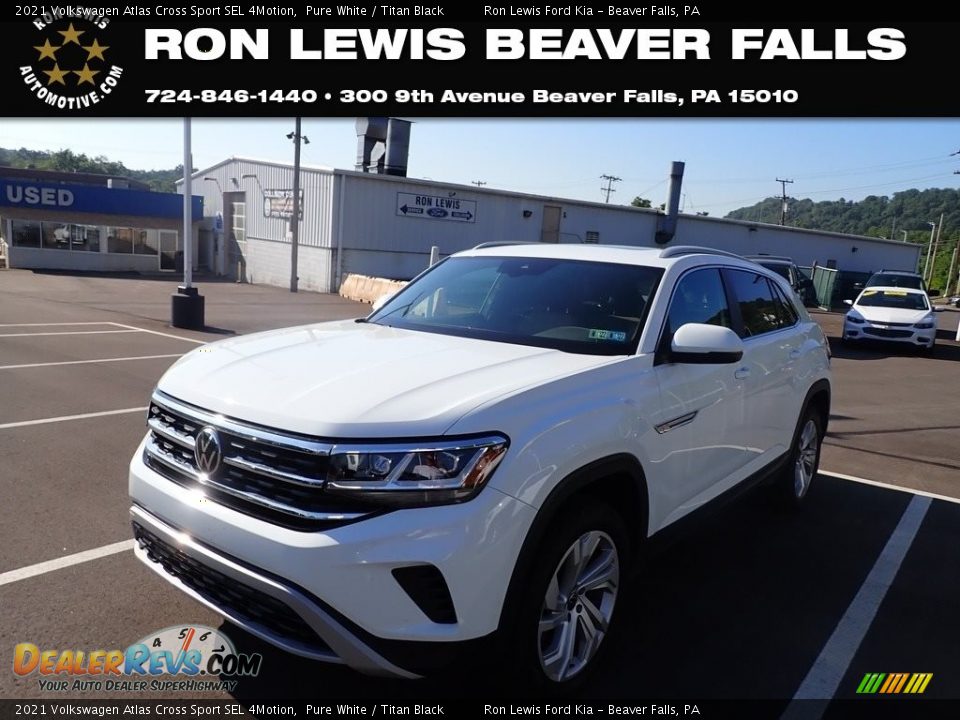 2021 Volkswagen Atlas Cross Sport SEL 4Motion Pure White / Titan Black Photo #1