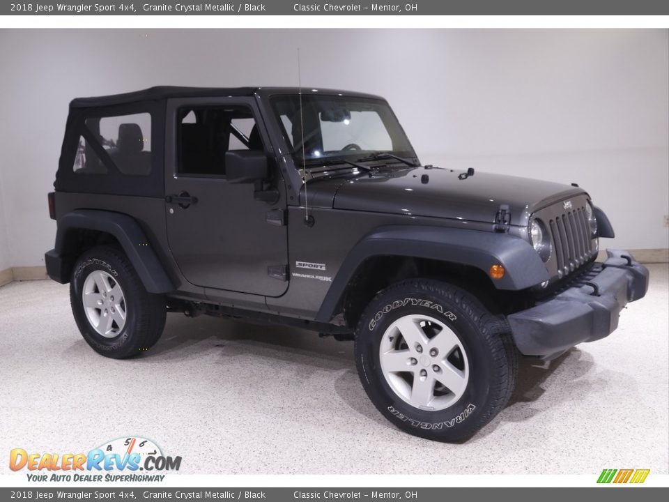 2018 Jeep Wrangler Sport 4x4 Granite Crystal Metallic / Black Photo #1