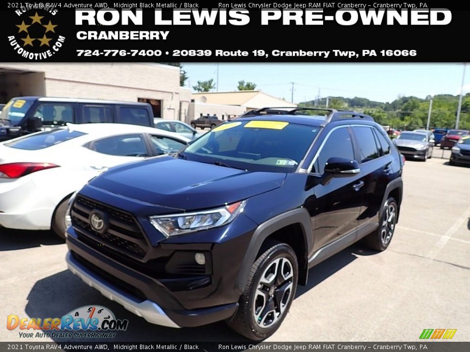 2021 Toyota RAV4 Adventure AWD Midnight Black Metallic / Black Photo #1