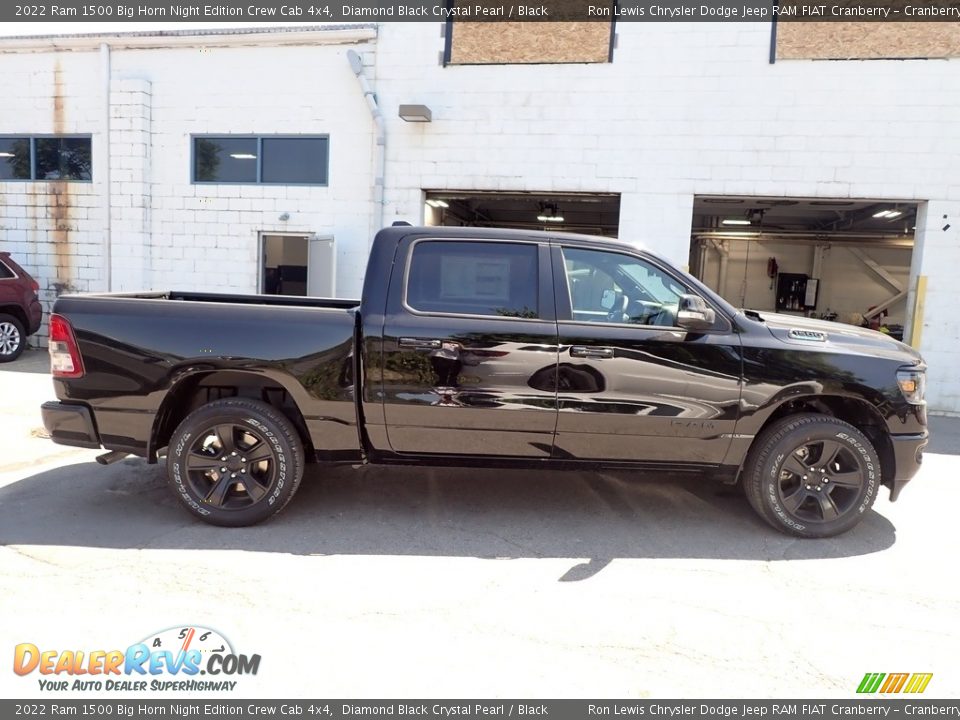 2022 Ram 1500 Big Horn Night Edition Crew Cab 4x4 Diamond Black Crystal Pearl / Black Photo #6