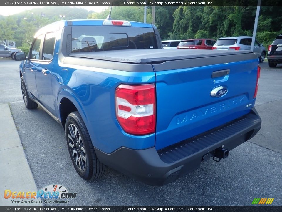 2022 Ford Maverick Lariat AWD Velocity Blue / Desert Brown Photo #4