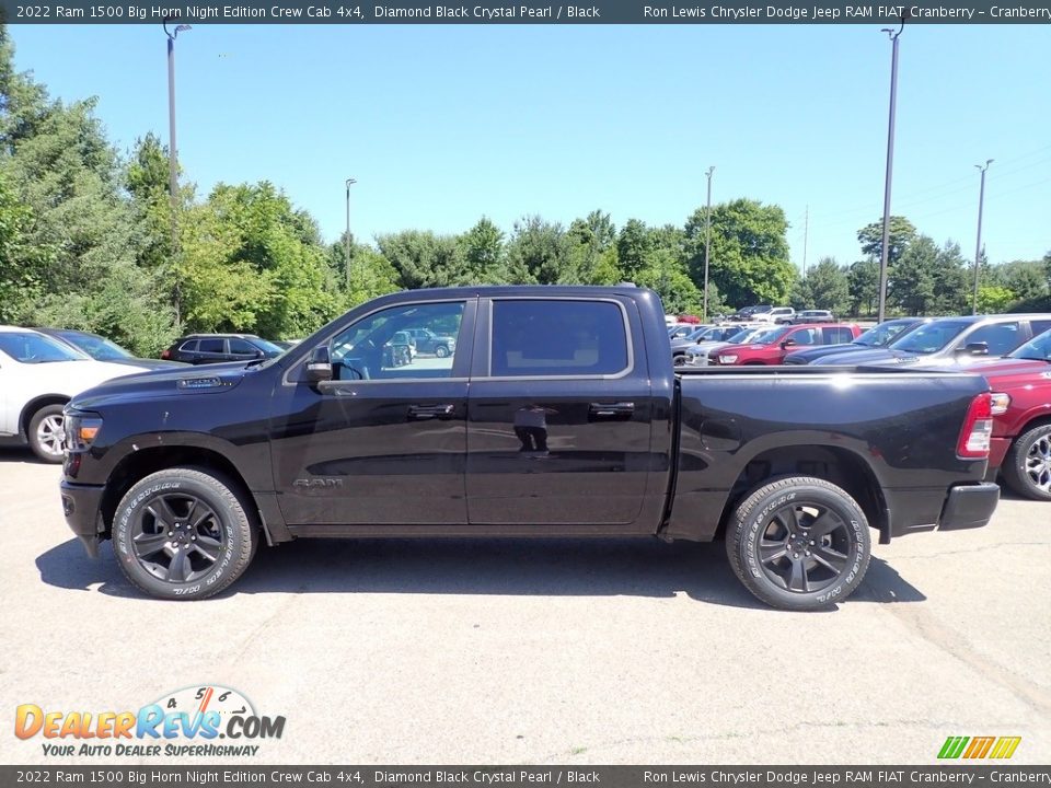 2022 Ram 1500 Big Horn Night Edition Crew Cab 4x4 Diamond Black Crystal Pearl / Black Photo #2