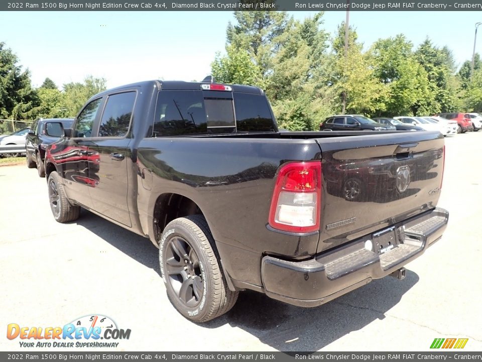 2022 Ram 1500 Big Horn Night Edition Crew Cab 4x4 Diamond Black Crystal Pearl / Black Photo #3