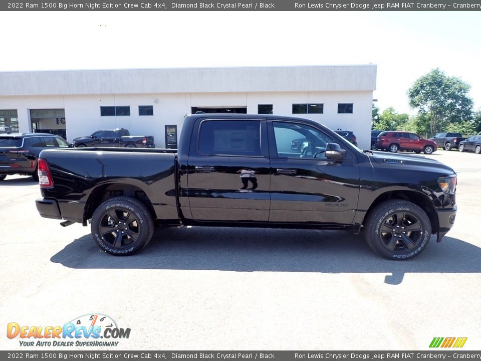 2022 Ram 1500 Big Horn Night Edition Crew Cab 4x4 Diamond Black Crystal Pearl / Black Photo #6