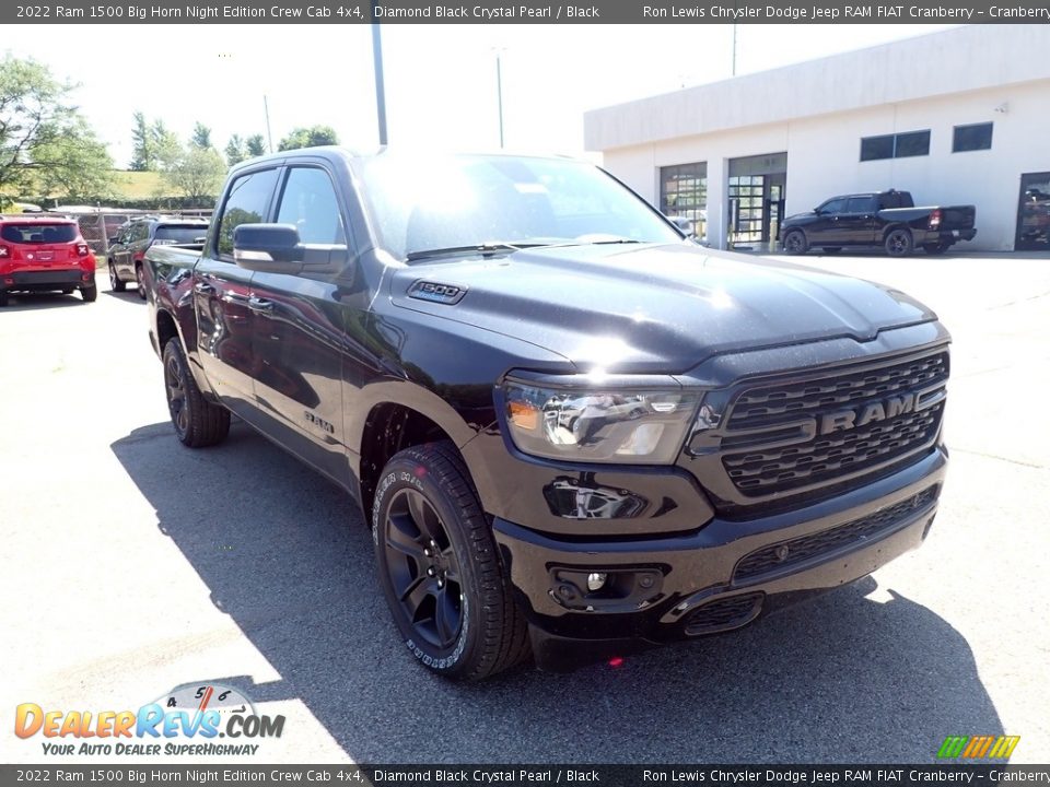 2022 Ram 1500 Big Horn Night Edition Crew Cab 4x4 Diamond Black Crystal Pearl / Black Photo #7