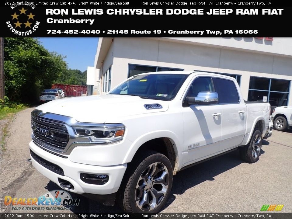 2022 Ram 1500 Limited Crew Cab 4x4 Bright White / Indigo/Sea Salt Photo #1