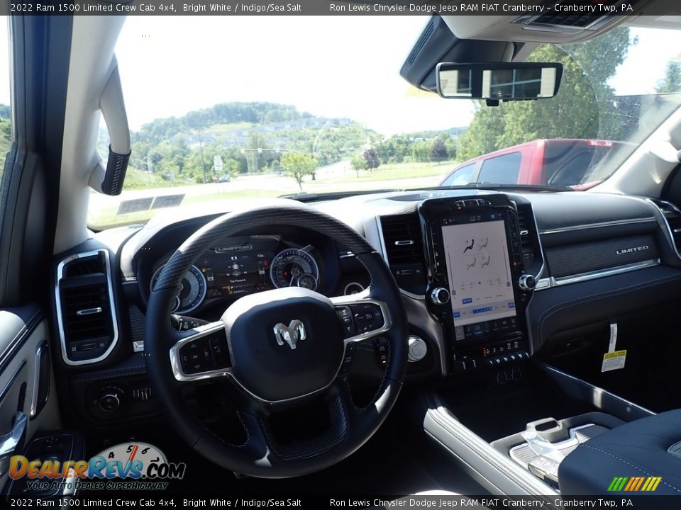 2022 Ram 1500 Limited Crew Cab 4x4 Bright White / Indigo/Sea Salt Photo #13